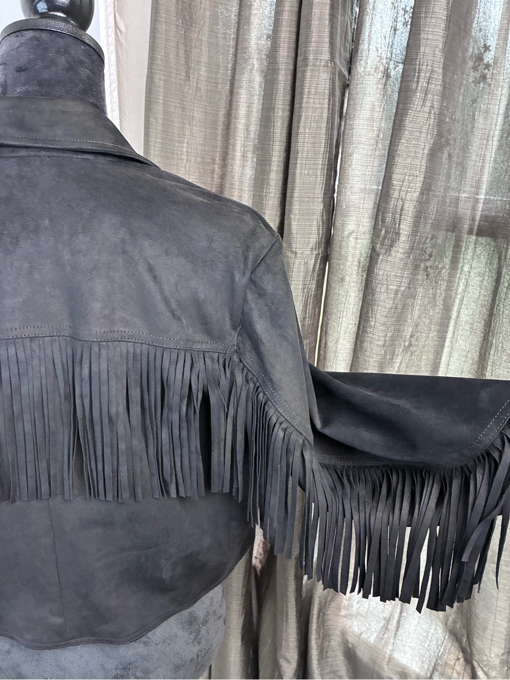 Torrid Black Suede Fringe Moto Jacket - Women Size 2 (XXL) - Picture 6 of 15